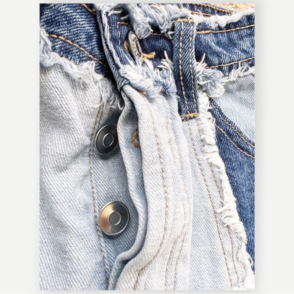 Wild Fable High Rise Patchwork 2 Inch Denim Cutoff Jean Shorts. 0. 25. - Picture 6 of 13
